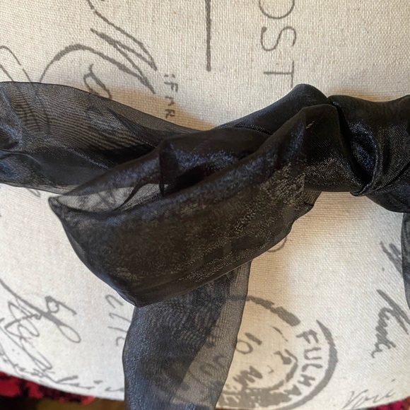 NWT Sexy Burgundy satin look w/Black velvet detail cocktail hostess half apron - Picture 4 of 9